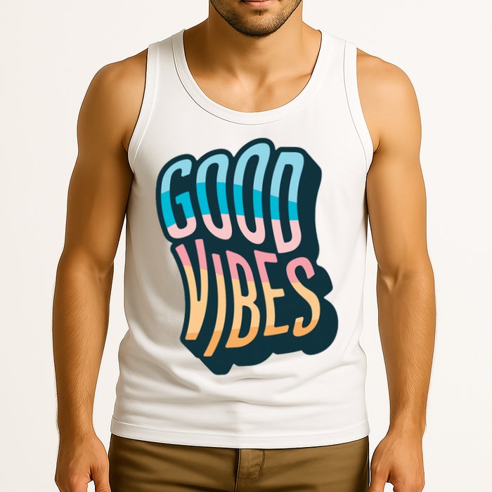 Good Vibes Retro Positive Quote Tank Top