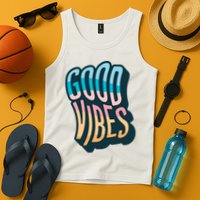 Good Vibes Retro Positive Quote Tank Top