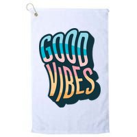 Good Vibes Retro Positive Quote Golf Towel