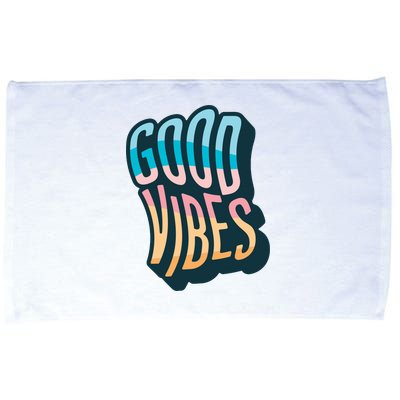 Good Vibes Retro Positive Quote Microfiber Hand Towel