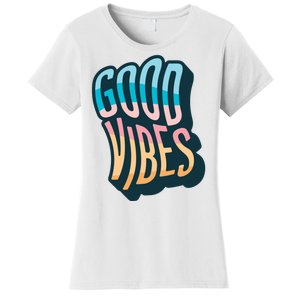 Good Vibes Retro Positive Quote Women's T-Shirt