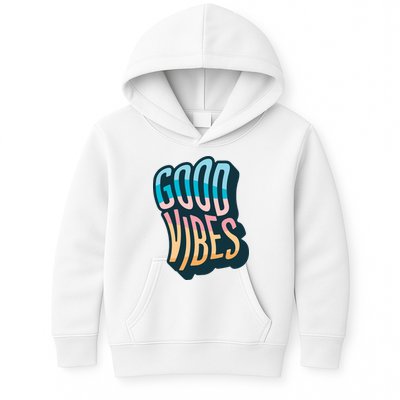 Good Vibes Retro Positive Quote Kids Hoodie