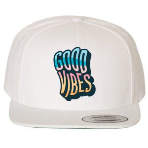 Good Vibes Retro Positive Quote Wool Snapback Cap