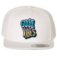 Good Vibes Retro Positive Quote Wool Snapback Cap