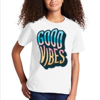 Good Vibes Retro Positive Quote Kids T-Shirt