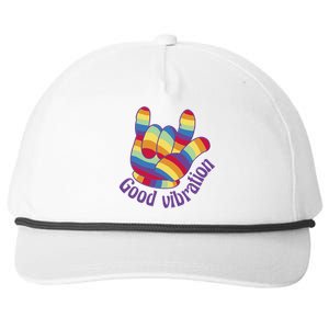 Good Vibration Rainbow Snapback Five-Panel Rope Hat