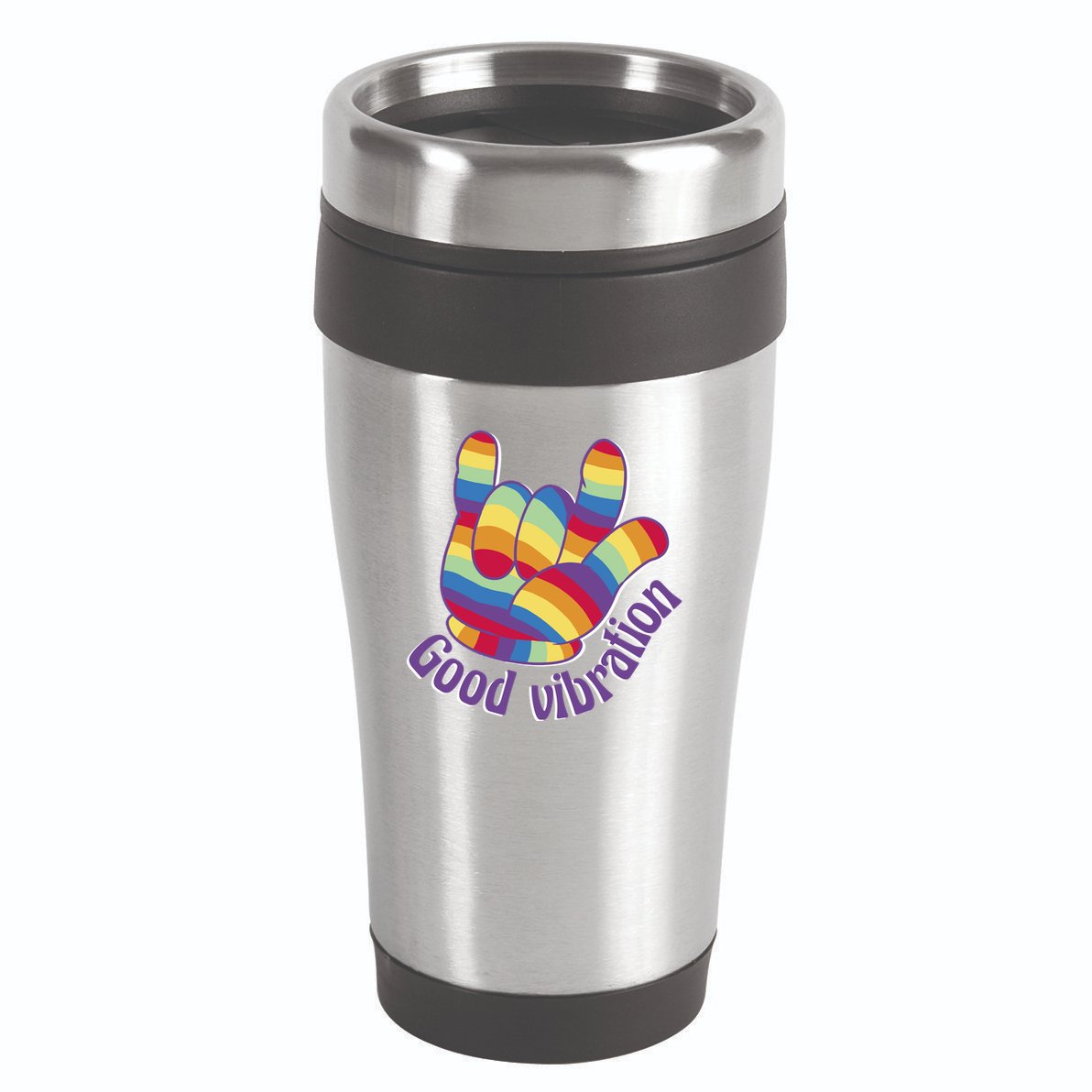 Good Vibration Rainbow 16oz Travel Tumbler