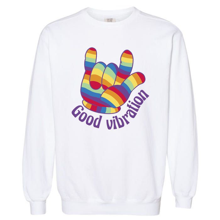 Good Vibration Rainbow Garment-Dyed Sweatshirt