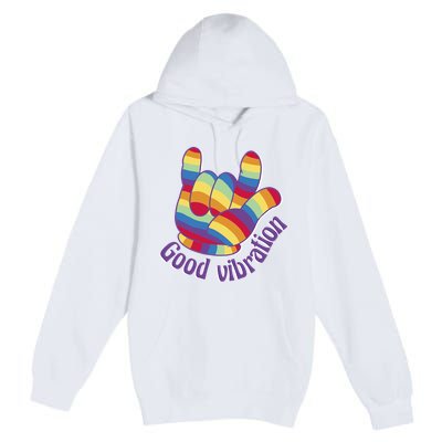 Good Vibration Rainbow Premium Pullover Hoodie