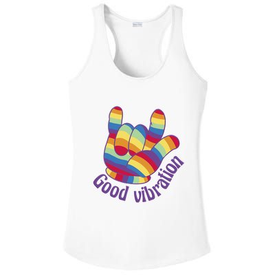 Good Vibration Rainbow Ladies PosiCharge Competitor Racerback Tank