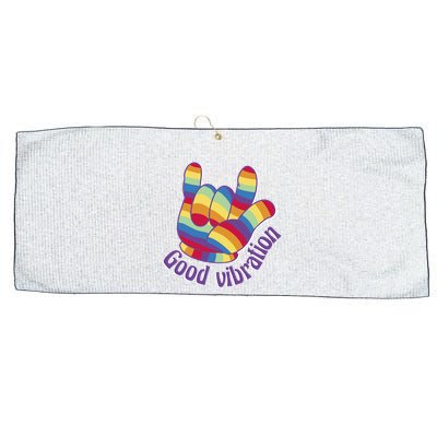 Good Vibration Rainbow Large Microfiber Waffle Golf Towel