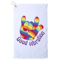 Good Vibration Rainbow Golf Towel