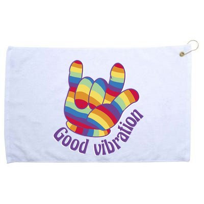 Good Vibration Rainbow Grommeted Golf Towel