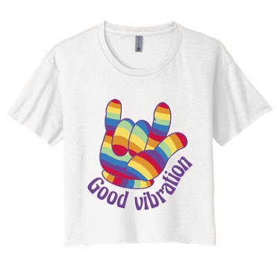 Good Vibration Rainbow Crop Top