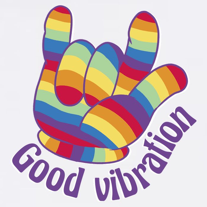Good Vibration Rainbow Cropped Pullover Crew