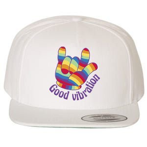 Good Vibration Rainbow Wool Snapback Cap