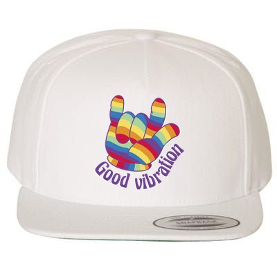 Good Vibration Rainbow Wool Snapback Cap