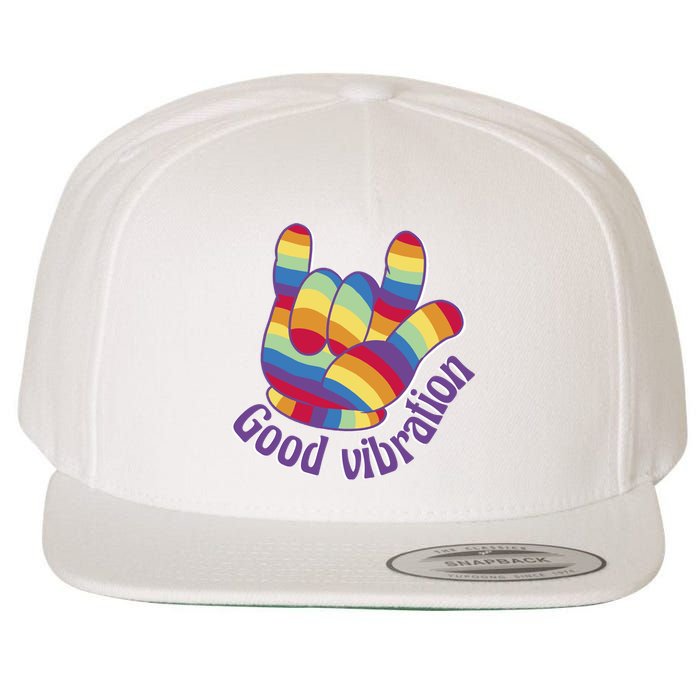 Good Vibration Rainbow Wool Snapback Cap