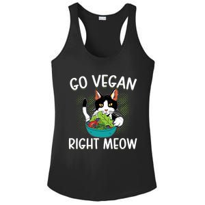 Go Vegan Right Meow Cat Vegan Vegetable Diet Cute Gift Ladies PosiCharge Competitor Racerback Tank