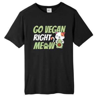 Go Vegan Right Meow Funny Avogato Cute Cat Avocado Lovers Gift Tall Fusion ChromaSoft Performance T-Shirt