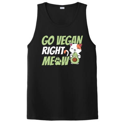 Go Vegan Right Meow Funny Avogato Cute Cat Avocado Lovers Gift PosiCharge Competitor Tank