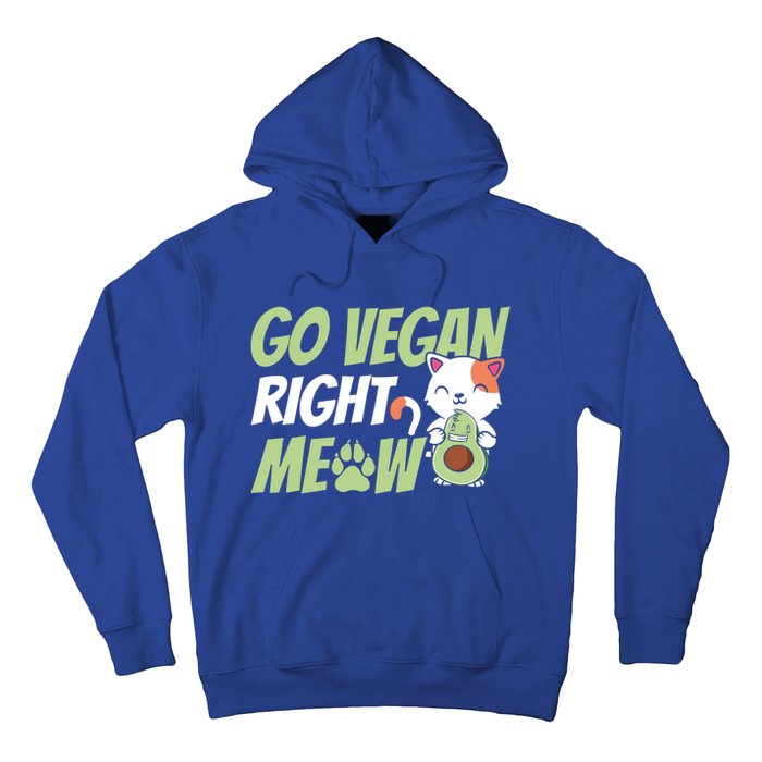 Go Vegan Right Meow Funny Avogato Cute Cat Avocado Lovers Gift Hoodie