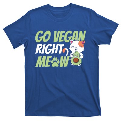 Go Vegan Right Meow Funny Avogato Cute Cat Avocado Lovers Gift T-Shirt