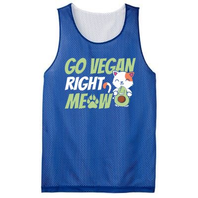 Go Vegan Right Meow Funny Avogato Cute Cat Avocado Lovers Gift Mesh Reversible Basketball Jersey Tank