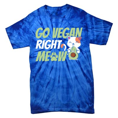 Go Vegan Right Meow Funny Avogato Cute Cat Avocado Lovers Gift Tie-Dye T-Shirt