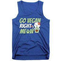 Go Vegan Right Meow Funny Avogato Cute Cat Avocado Lovers Gift Tank Top