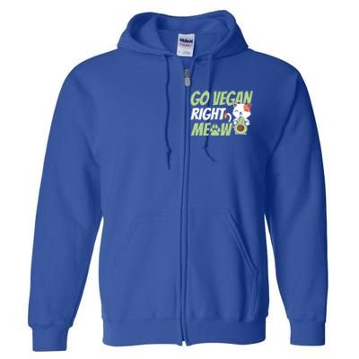 Go Vegan Right Meow Funny Avogato Cute Cat Avocado Lovers Gift Full Zip Hoodie