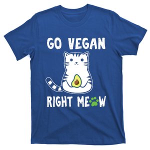 Go Vegan Right Meow Funny Avogato Cool Gift T-Shirt