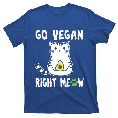 Go Vegan Right Meow Funny Avogato Cool Gift T-Shirt