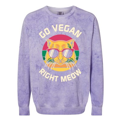 Go Vegan Right Meow Gift Colorblast Crewneck Sweatshirt