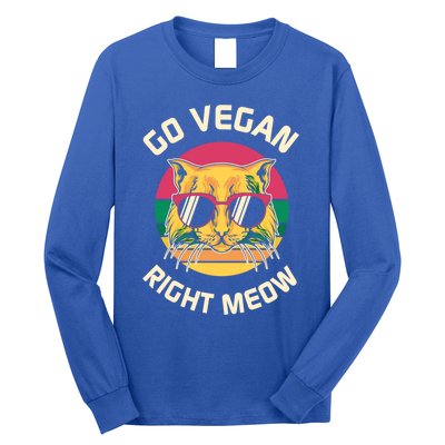 Go Vegan Right Meow Gift Long Sleeve Shirt