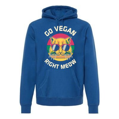 Go Vegan Right Meow Gift Premium Hoodie