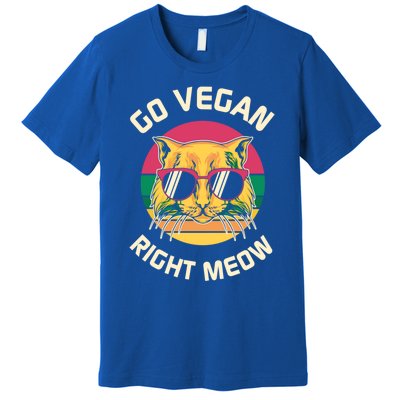 Go Vegan Right Meow Gift Premium T-Shirt