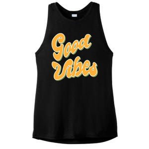 Good Vibes Retro Fun Ladies PosiCharge Tri-Blend Wicking Tank