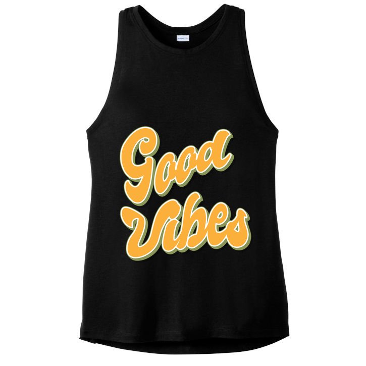 Good Vibes Retro Fun Ladies PosiCharge Tri-Blend Wicking Tank
