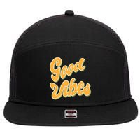 Good Vibes Retro Fun 7 Panel Mesh Trucker Snapback Hat
