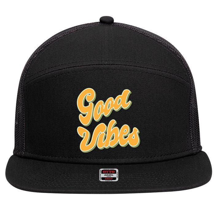 Good Vibes Retro Fun 7 Panel Mesh Trucker Snapback Hat