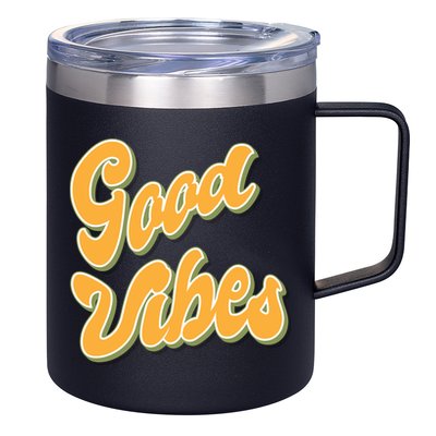 Good Vibes Retro Fun 12oz Stainless Steel Coffee Mug