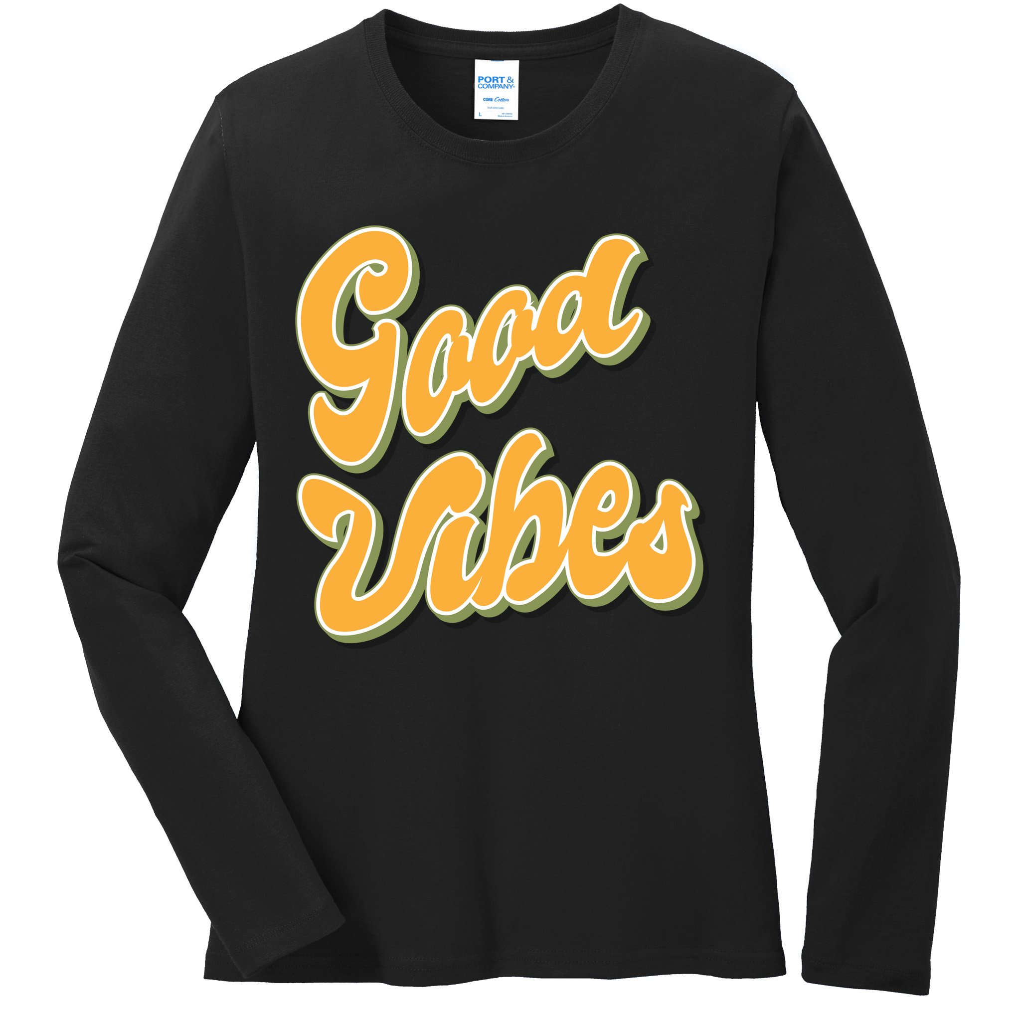 Good Vibes Retro Fun Ladies Long Sleeve Shirt