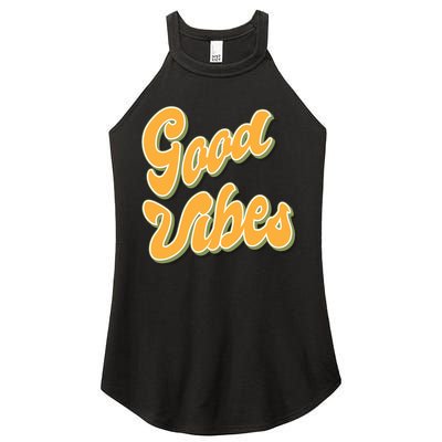 Good Vibes Retro Fun Women's Perfect Tri Rocker Tank