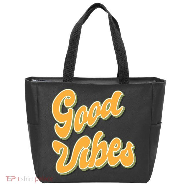 Good Vibes Retro Fun Zip Tote Bag