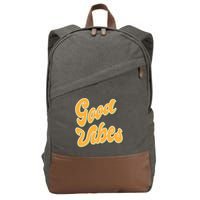 Good Vibes Retro Fun Cotton Canvas Backpack