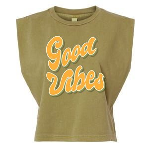 Good Vibes Retro Fun Garment-Dyed Women's Muscle Tee