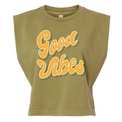Good Vibes Retro Fun Garment-Dyed Women's Muscle Tee