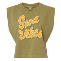 Good Vibes Retro Fun Garment-Dyed Women's Muscle Tee