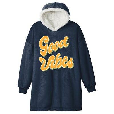 Good Vibes Retro Fun Hooded Wearable Blanket